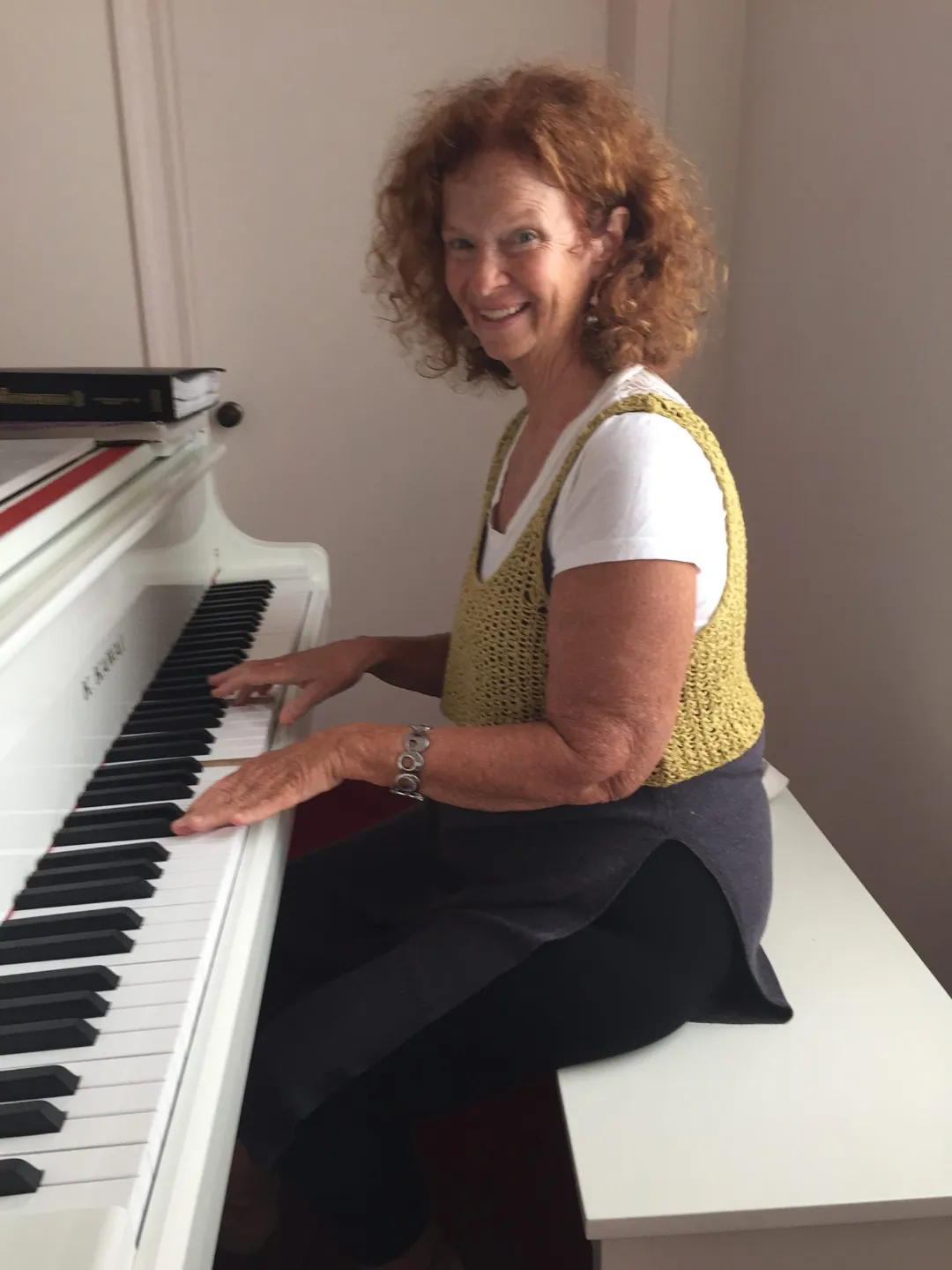 Nancy Lamka at the piano