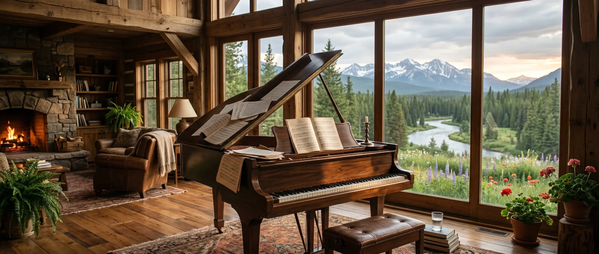 Sheet music on piano