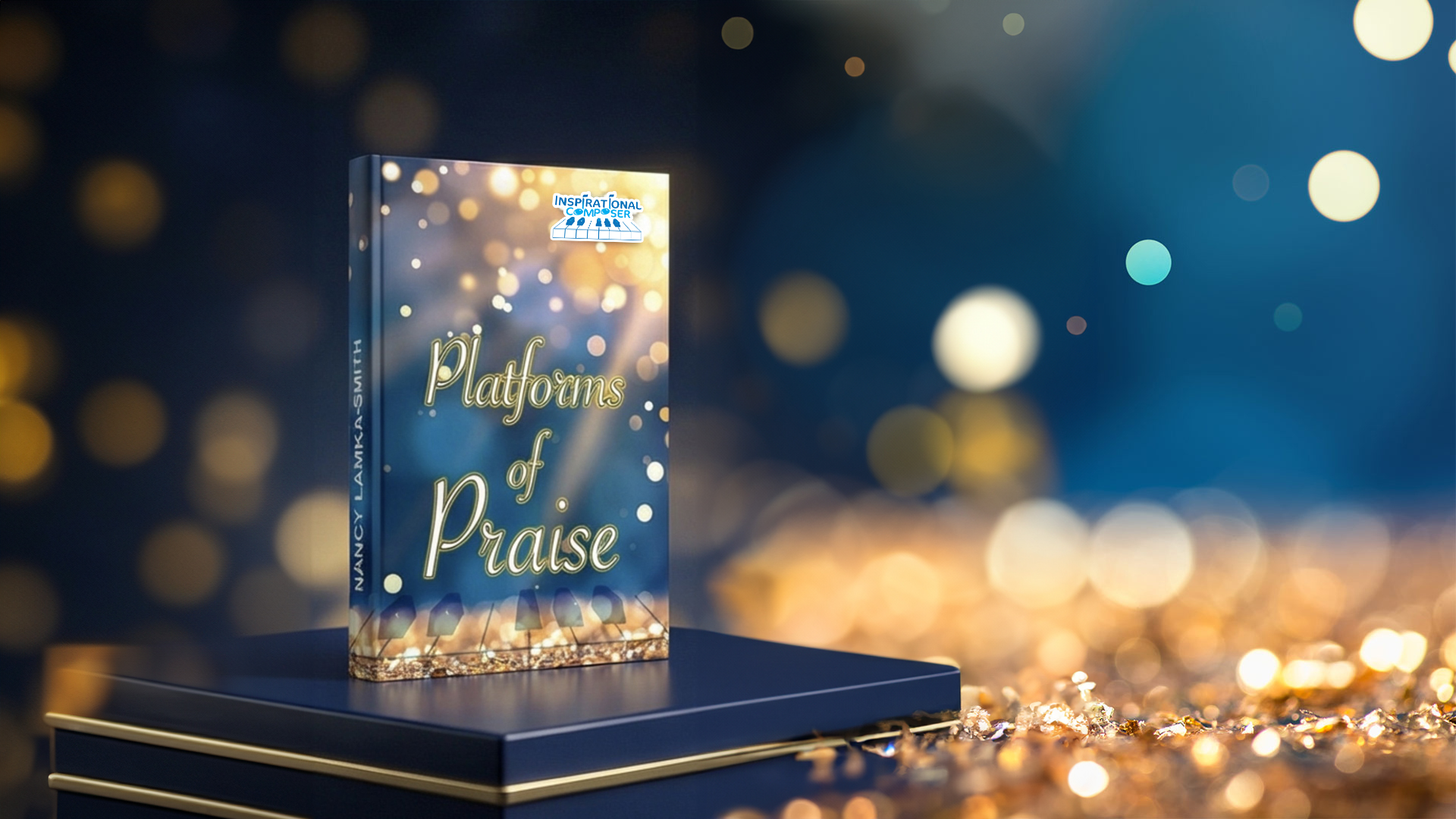 Blue and gold themed inspirational composition book